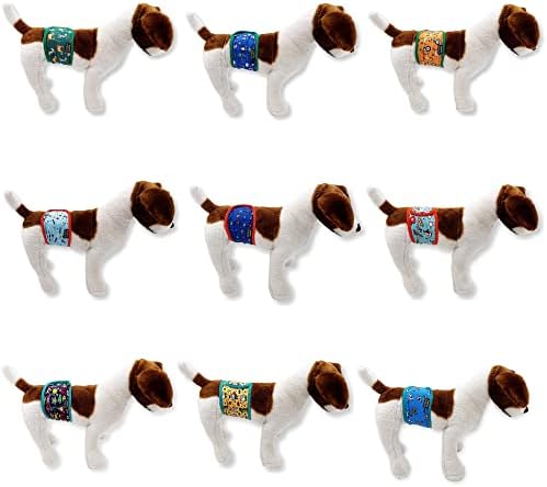 חבילה של 9 כלב בטן להקת גור חיתולי זכר ילד בטן לעטוף לשימוש חוזר רחיץ עבור קטן כלב גזעים
