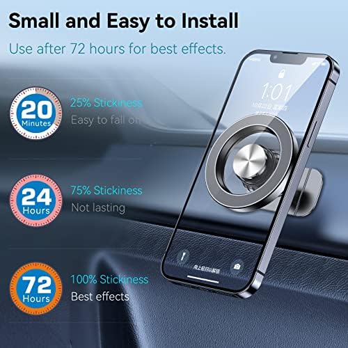 【2-Pack】 עבור iPhone Magsafe הטלפון הר,【סופר חזק מגנט】 מגנטי מחזיק טלפון לרכב【360° סיבוב】 Magsafe המחוונים