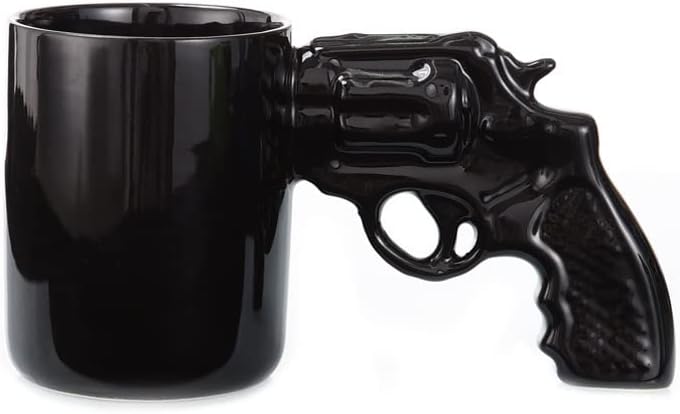אקדח אקדח קרמיקה כוס ספל אישיות אקדח עצם סין כוס גדול קיבולת אקדח כוס