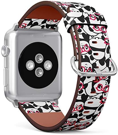 תואם לסדרת Apple Watch 7/6/5/4/3/2/1/1 צמיד צמיד עור צמיד להחלפת פס אביזר + מתאמים - פנדות
