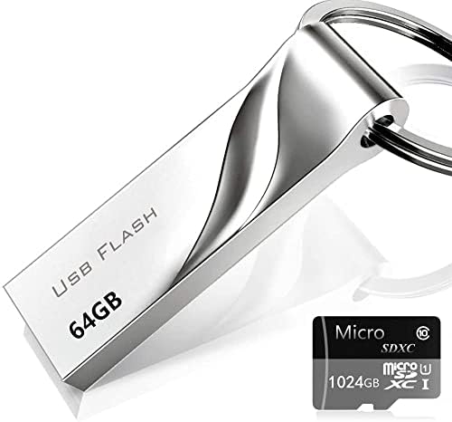כונן הבזק USB 64GB עם כרטיס SD מיקרו 1TB, כונן הבזק מהיר 64 ג'יגה-בייט עם כרטיס זיכרון של 1024 ג'יגה-בייט,