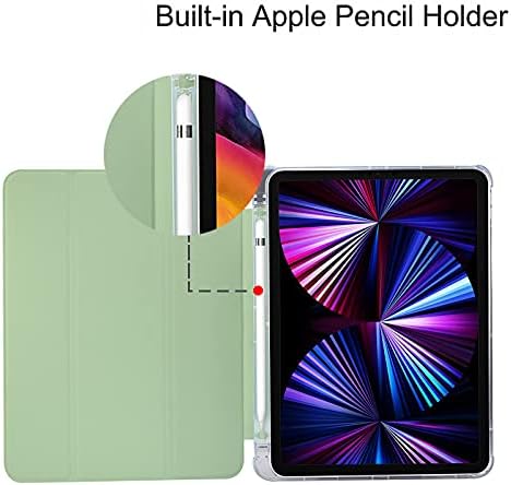 מארז מיליארד עבור 2021 IPAD Pro בגודל 11 אינץ 'חדש, כיסוי שקוף עם מחזיק עיפרון ושינה אוטומטית/ערה, עבור