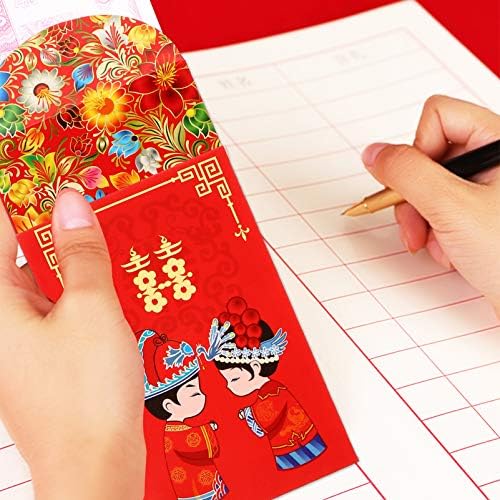 Bestoyard 80pcs 2021 סיני שנה חדשה מעטפות אדומות שור סיני שנה כספי מזל כספים במעטפות הונגבאו לפסטיבל