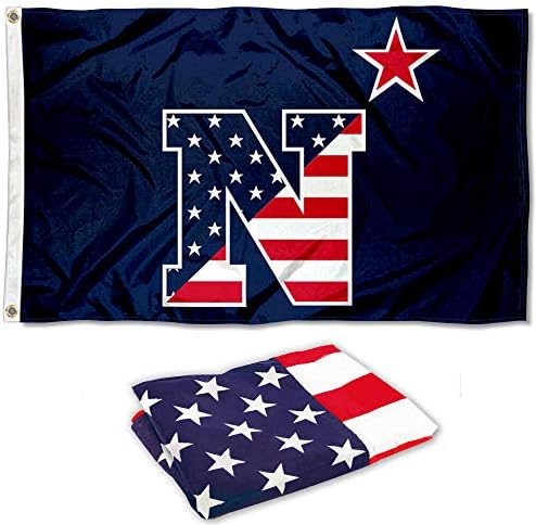 דגל הלוגו הפטריוטי של חיל הים האמריקני וסט דגל ארהב 3x5