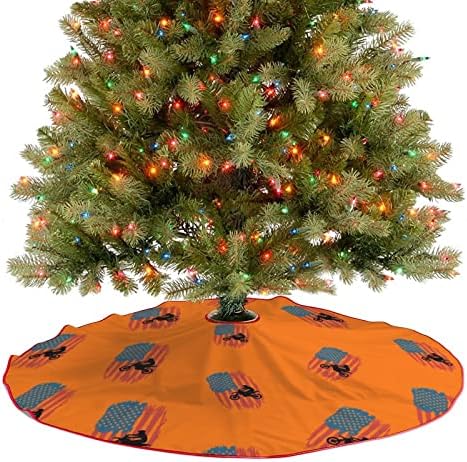 דגל אמריקאי מוטוקרוס עפר עפר חצאית עץ חג המולד קטיפה רכה אדומה מכוסה למסיבת חג המולד קישוטים חגיגיים