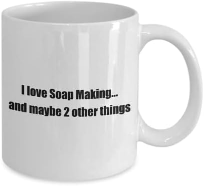 סבון מצחיק מכין תחביב ספל קפה קלאסי: אני אוהב הכנת סבון. ואולי. מתנה נהדרת לחובבים לבנים 11oz