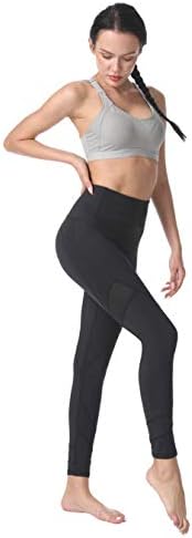 מכנסי יוגה לנשים של רוקורוז מותן גבוה הרמת תרגיל בקרת בטן תרגיל חותלות אימון עם כיסים