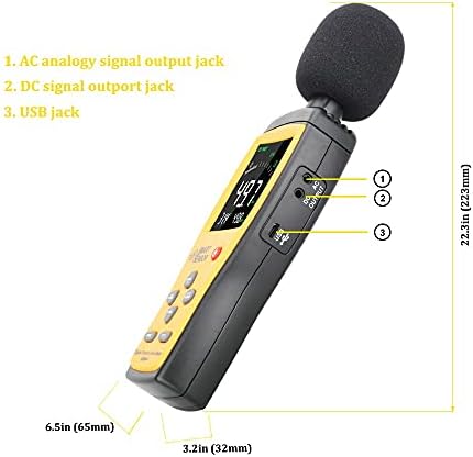 KXDFDC דיגיטלי צליל דיגיטלי רמת מד דציבלים בודק שמע 30 ~ 130 DBA צבע LCD תצוגת רכב מיקרופון DB METER