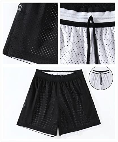 מכנסי כדורסל של אופלוס 2 חבילה לגברים עם כיסי רוכסן, מכנסיים קצרים אתלטים פעילים