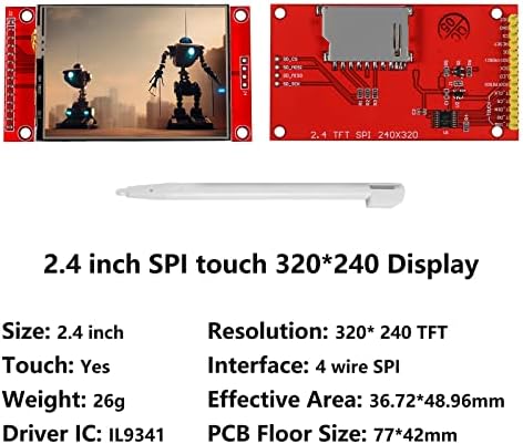 2.4 TFT LCD תצוגת מסך מגע מודול 2.4 אינץ 'SPI סידורי ILI9341 לוח מגע LCD 320x240 5V 3.3V עם עט מגע