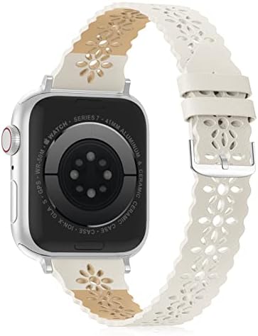 להקת עור תחרה תואמת עם Apple Watch 38 ממ 40 ממ 41 ממ 42 ממ 44 ממ 45 ממ 49 ממ נשים, להקות iwatch עור