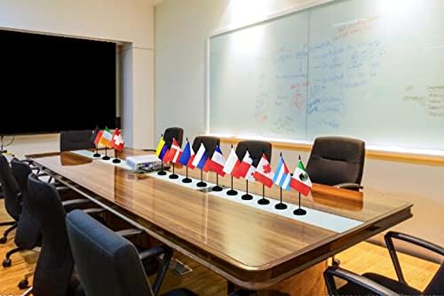 100 מדינות מדינות דגל שולחן דלוקס סט סט דגל שולחן משרדי בינלאומי עם בסיס מעמד שחור, מדינות עולם על כל