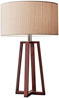 Adesso 1502-15 פנס שולחן קווין, 17 אינץ ', 60 וולט ליבון/CFL, עץ ליבנה אגוז, 1 מנורת עץ