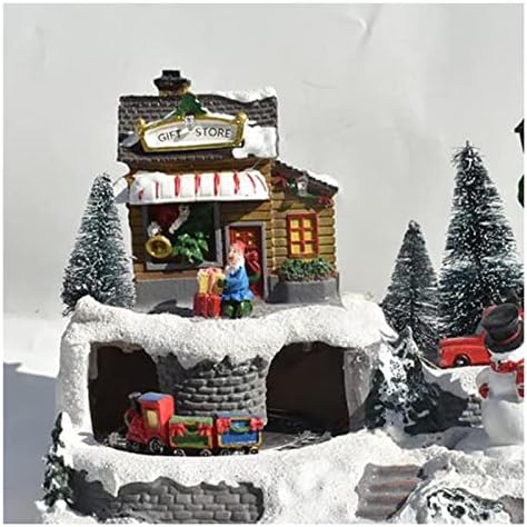 KLGB חג המולד שלג עיירה שרף קוטג 'קליל פסלון נוף קישוטי מתנה קישוט