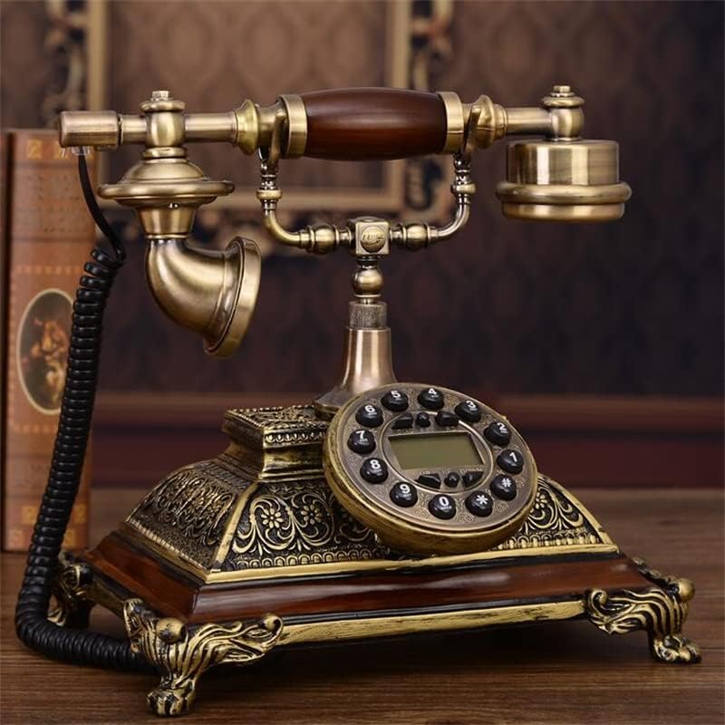 כפתור רטרו עץ גייני חיוג טלפון טלפון משרד בית זיהוי מכני מכני טלפון קווי קווי