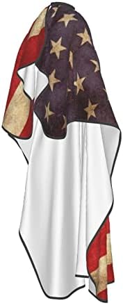 דגל אמריקאי וינטג 'ברבר קייפ מקצועי מספרה אטומה למים כיסוי כיסוי אנטי-סטטי תספורת קייפ שמפו שמפו לאביזרי