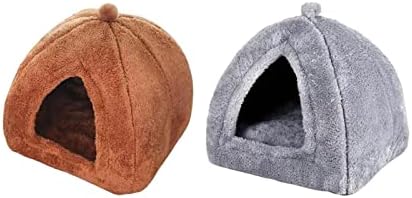 2 יחידות נוח לחיות מחמד מיטת חתול בית עם כרית חם לחיות מחמד אוהל מיטת מלונה עבור גור חתלתול מקורה חתולי