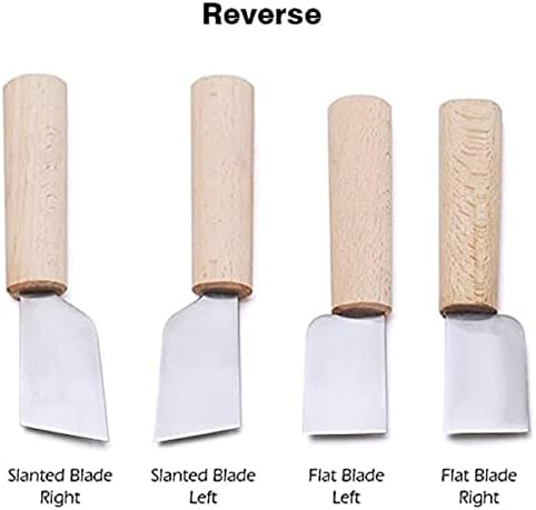 סכין עור של Wuta, 2 יחידים חוטפים סכין חיתוך עם ידית עץ, סכין עור סכין סכין מלאכה כלי חיתוך לגיזום DIY