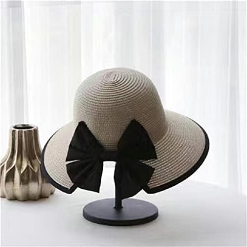 כובע דייגים של ZSEDP נשים קישוט קשת אריגה סריגה הגנת שמש חוף סגנון מזדמן