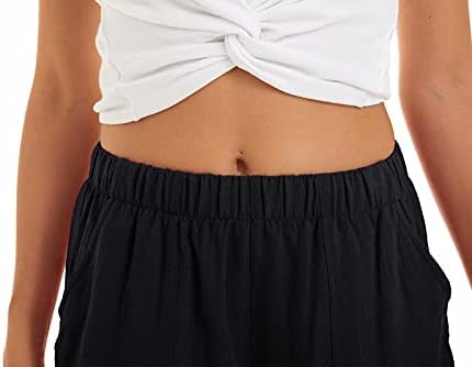 מכנסיים קצרים מזדמנים של Magcomsen לנשים קיץ נוח מכנסי חוף קצרים פרוע עם 2 כיסים