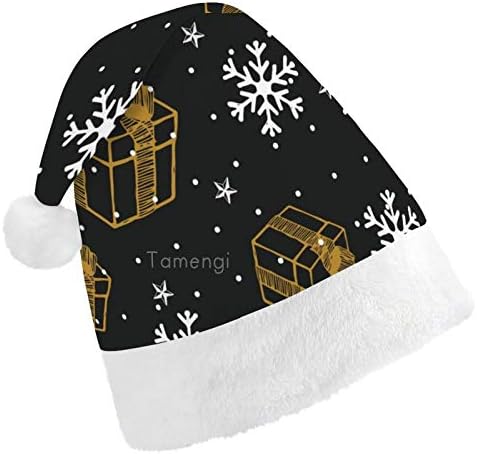 חג המולד סנטה כובע, חג המולד מתנה פתית שלג חג המולד חג כובע למבוגרים, יוניסקס נוחות חג המולד כובעי לשנה