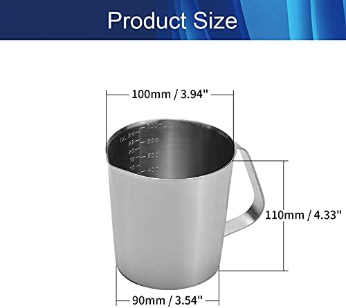 הגבק 700 מ ל בוגר כוס נירוסטה שקוף פלסטיק מדידת כוס נוזל כוס מיכל עבור בית ספר מעבדה מטבח 1 יחידות