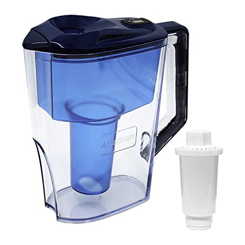 קנקן פילטר מים לברז ושתייה מים, קנקני מטהר מי ברז BPA ללא BPA עם פילטר אולטרה -סינון - 2.5L (כחול）