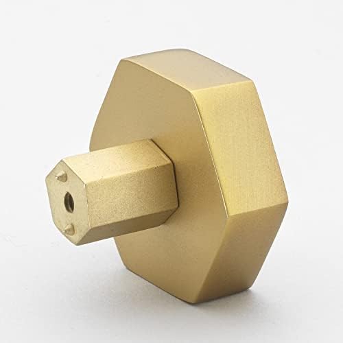 Gliderite 1-1/2 אינץ 'כפתור ארון משושה מוצק, חבילה של 10, זהב סאטן, 5824-SG-10