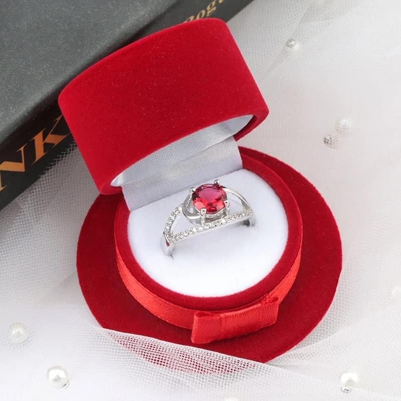 Wetyg אדום שחור שחור עליון קופסת תכשיטים קטיפה שרשרת טבעת נישואין שרשרת תצוגה קופסא קופסא מתנה מארז