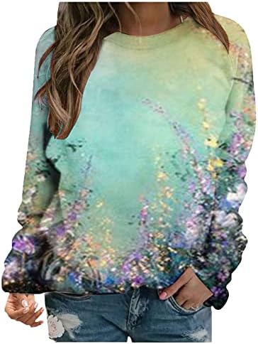 תלבושות נערות נוער שרוול שרוול ארוך תלבושת סווטשירט קרקע סטרץ 'גרפי פרחוני גרפי רופף תלבושות 2023 AE
