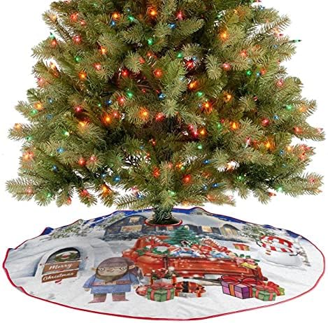 חצאית עץ עץ חג המולד של גנום, מחצלת בסיס עץ שלג של חג המולד, מחצלת עץ שלג 30 x 30 מחצלת עץ חג המולד