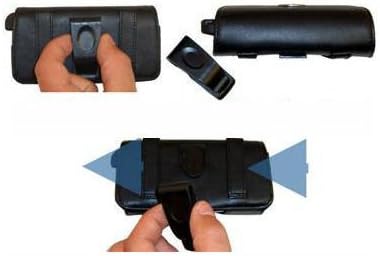 מארז עור רכוב על חגורה מעוצב בהתאמה אישית לסמסונג SGH -D415 - צבע שחור עם קליפ נשלף על ידי Gomadic