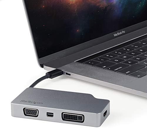 Startech.com USB C מתאם וידאו Multiport W/ HDMI, VGA, MINI DisplayPort או DVI - מתאם צג מסוג USB C ל-