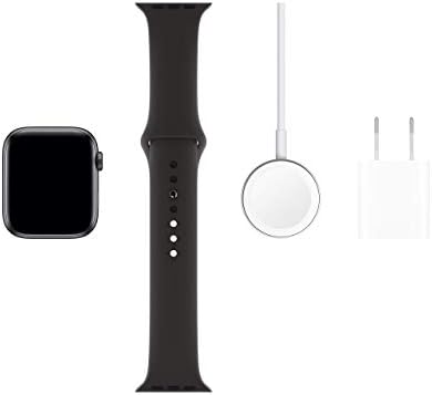 Apple Watch Series 5 חלל מארז אלומיניום אפור עם להקת ספורט שחור