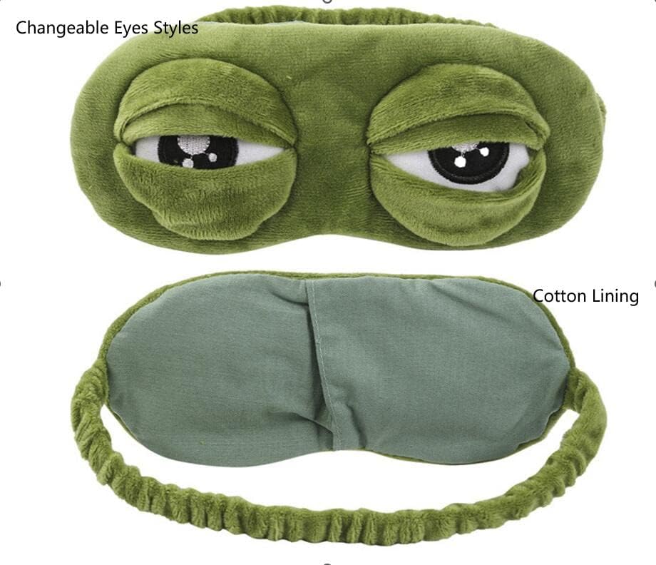 Huaangmaox מסכת עיניים צפרדע שינה 3D ישנה מסיכת עיניים מצחיקה מסכת עיניים בהאפלה עם כוונון פס אלסטי