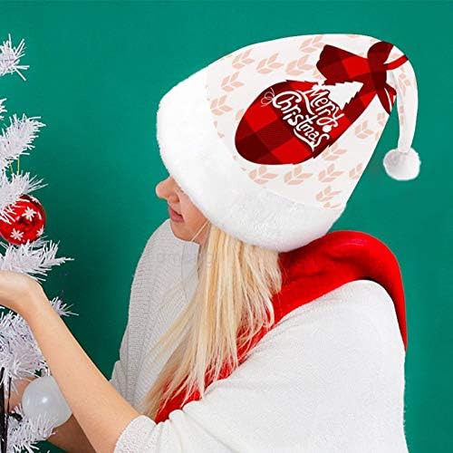 חג המולד סנטה כובע, באפלו משובץ איילים חג המולד חג כובע למבוגרים, יוניסקס נוחות חג המולד כובעי לשנה