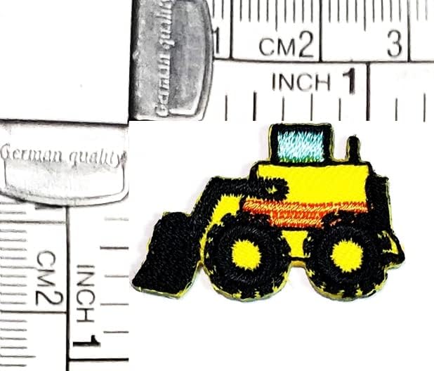 מיני צהוב מחפרון טרקטור קריקטורה תיקון טרקטור צעצועי מדבקת קרפט תיקוני אפליקצית עשה זאת בעצמך רקום לתפור