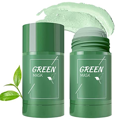 איילינק 2 חבילה ירוק תה טיהור חימר מקל מסכה, ירוק תה ניקוי מסכת חטט מסיר, פנים לחות שמן שליטה עמוק נקי