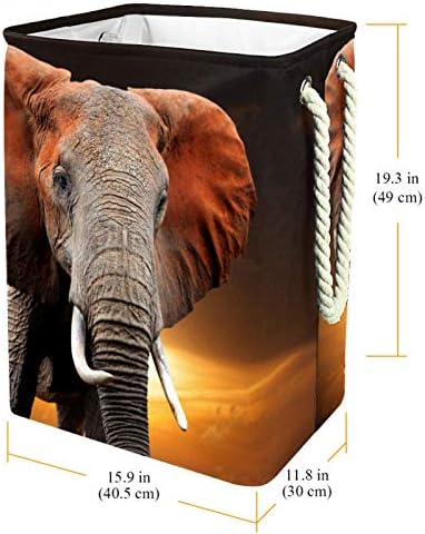 פיל אפריקה כביסה בד סל מובנה רירית עם נתיק סוגריים סל כביסה עם ידיות
