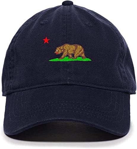 קליפורניה דוב בייסבול כובע רקום כותנה מתכוונן אבא כובע כהה