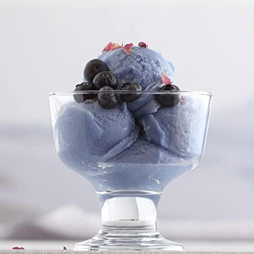 גלידת LAV המגישה קערות זכוכית 6 חלקים - כוסות קינוח זכוכית למנת גלידה 9.5 גרם - כוסות קינוח זכוכית -