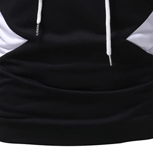 XZHDD מעילי ברדס לגברים, סתיו טלאי בלוק צבע חורפי סווטשירטים סווטשירטים ספורט קפוצפונים מזדמנים של הלבשה