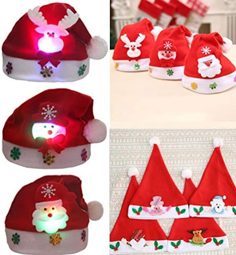 קיסאנג ' ל 9 יחידות כובע חג המולד עם אור הוביל כובע מסיבת חג המולד איל שלג סנטה למבוגרים בני נוער וילדים