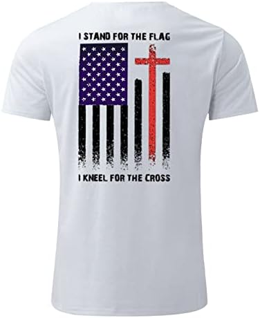 UBST 4 ביולי גברים חולצות שרוול קצר, קיץ רטרו רטרו דגל אמריקאי הדפס דק רז