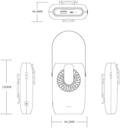 Yczdg חובב המותניים המותניים USB טעינה מטען צוואר תלייה מיני מיני כף יד מרובי פונקציה שולחן עבודה נייד