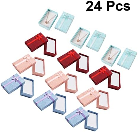 Veemoon 24 יחידות קופסאות עגיל קופסאות אחסון עגיל עגיל קופסאות מתנה לתכשיטים עטיפת מתנה קופסאות שרשרת