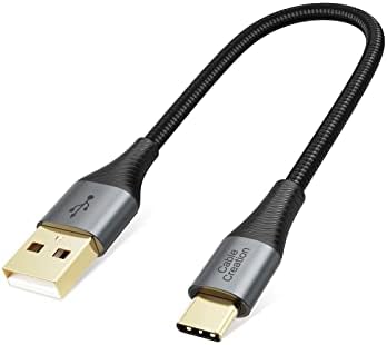 צרור - 2 פריטים: כבל USB C קצר + קשרי כבלים 50 יחידות 7 אינץ '