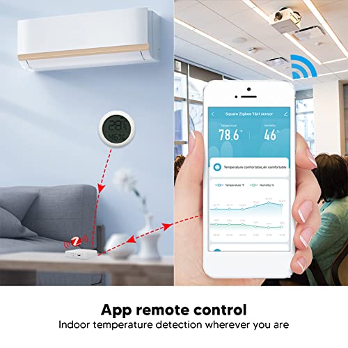 חיישן מדחום חכם דיגיטלי, WiFi חיישן טמפרטורת לחות ABS תזכורת חריגה ביתית