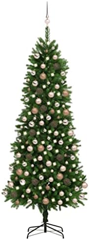 עץ חג מולד מלאכותי עם נוריות LED וכדורים, עץ חג מולד מלאכותי, קישוטים לחג חג המולד, עץ חג המולד מיני,
