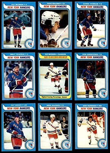 1979-80 Topps ניו יורק ריינג'רס ליד צוות סט ניו יורק ריינג'רס-הוקי אקס/MT+ Rangers-Hockey